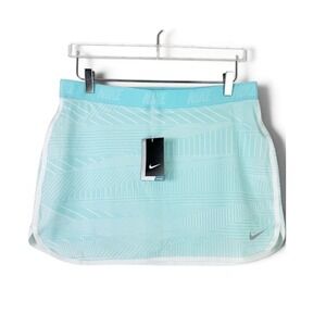 NEW Large Nike Women's Dri-Fit Flip Print Golf Skort Light Blue